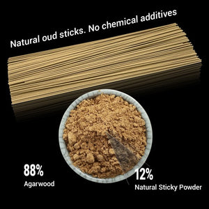 Oud Bakhoor Incense - 20 Pcs Sticks 1.4mm thickness - Natural and Non Toxic, Organic and Slow Burning Incense - Perfect For Gifts